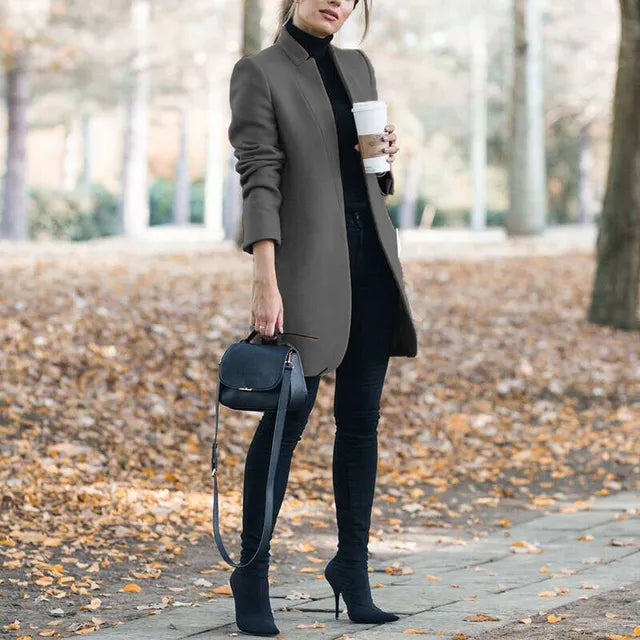 Elegante Lange Coat voor Vrouw