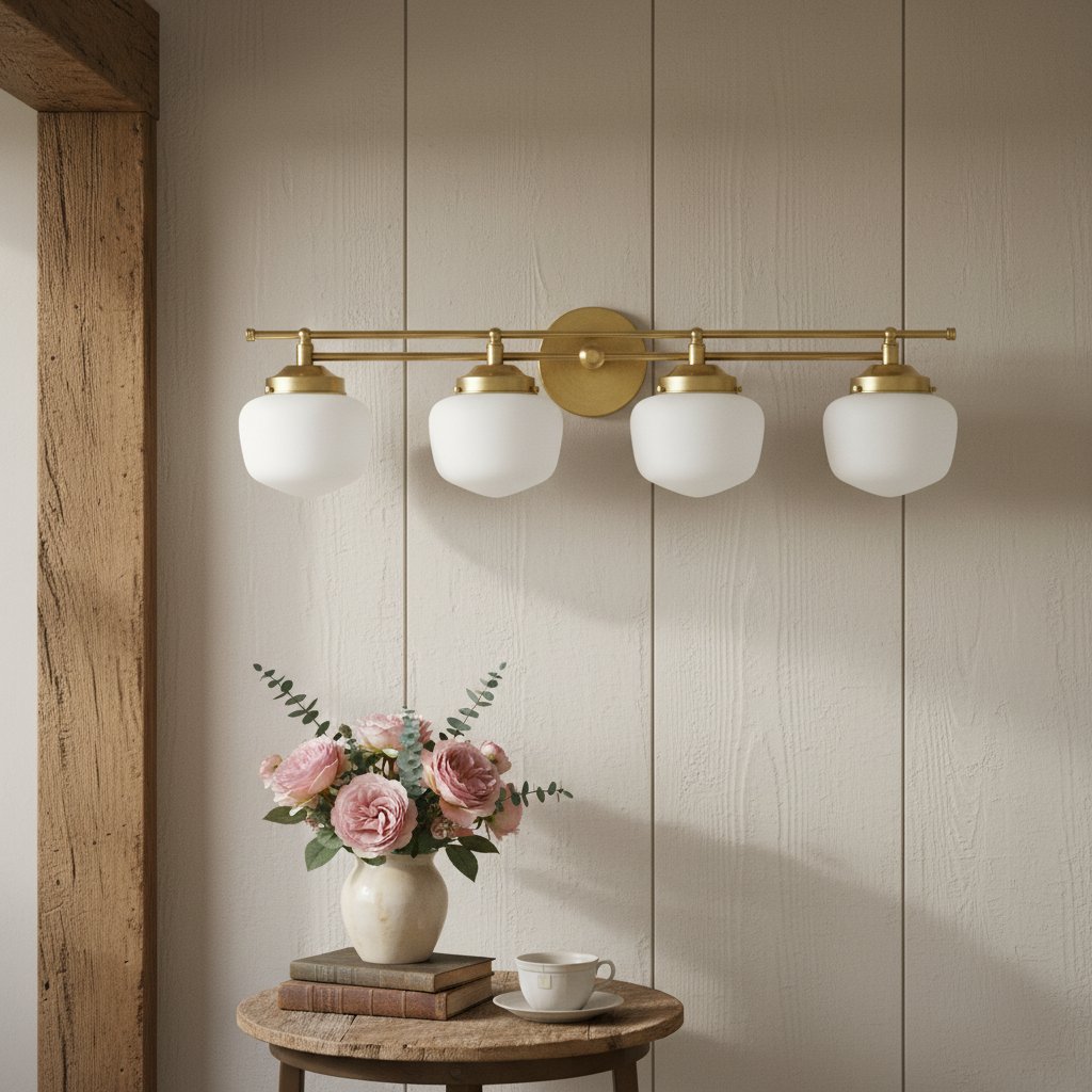Globe Wandlamp Klassieke Badkamer Schoolhouse Verlichting Mat Opaal Glas voor Spiegel en Wastafel