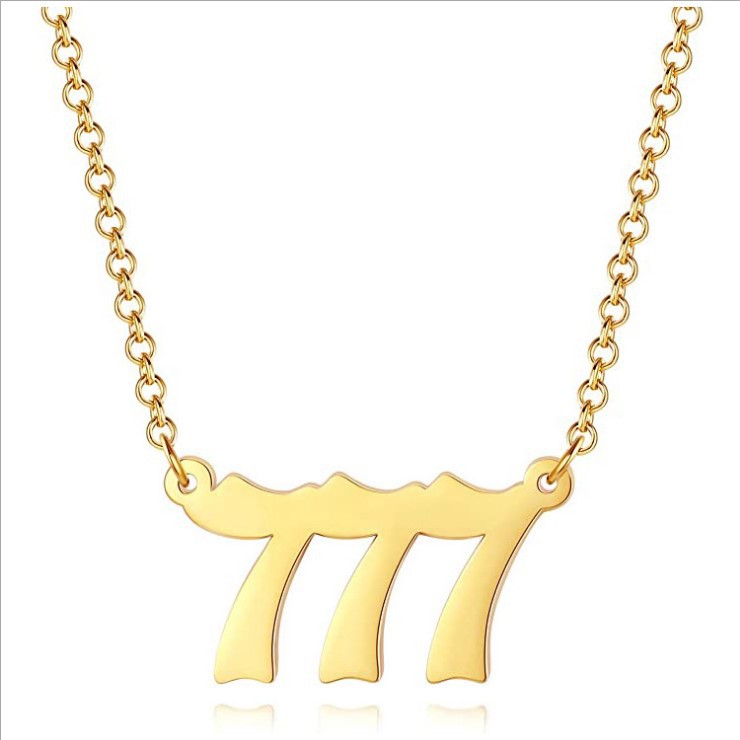 Gouden Ketting met Geluksengel en Cijfer Sieraad