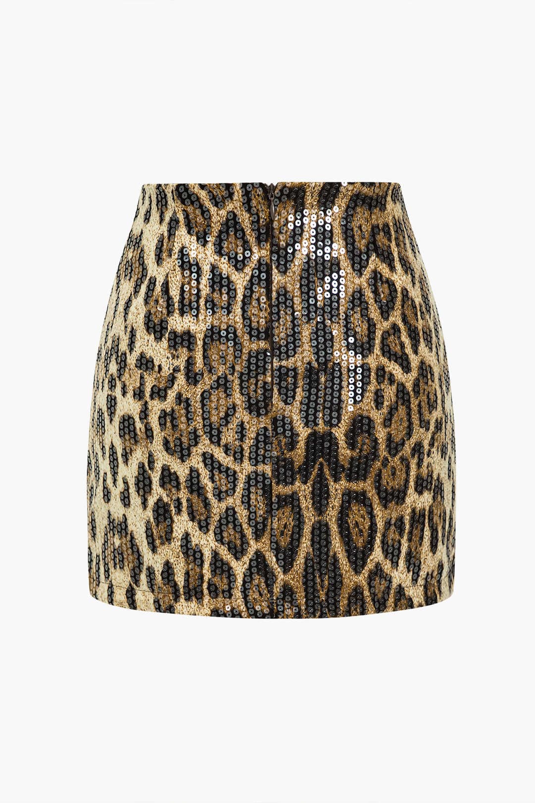 Kort Minirok Luipaardprint Glitter Pailletten