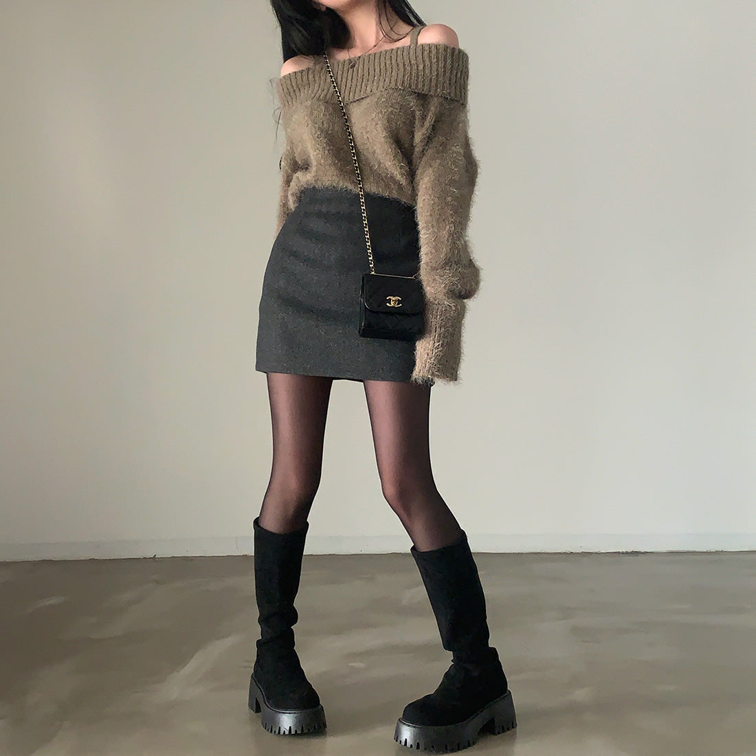 Dames Trui Off-shoulder Gebreid Stijlvol