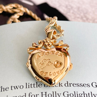 Dames Ketting Hartvormig met Bloemen Zilver