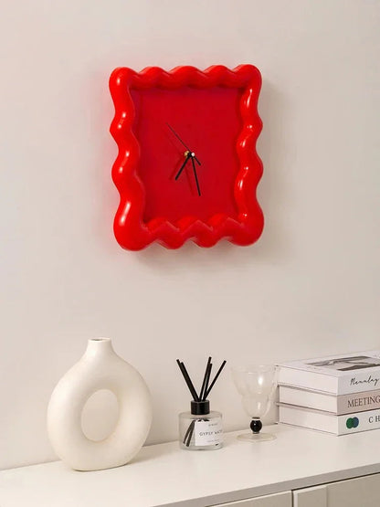 Wandklok Wit Golvend Frame 30cm Minimalistisch ABS Woonkamer Slaapkamer Modern