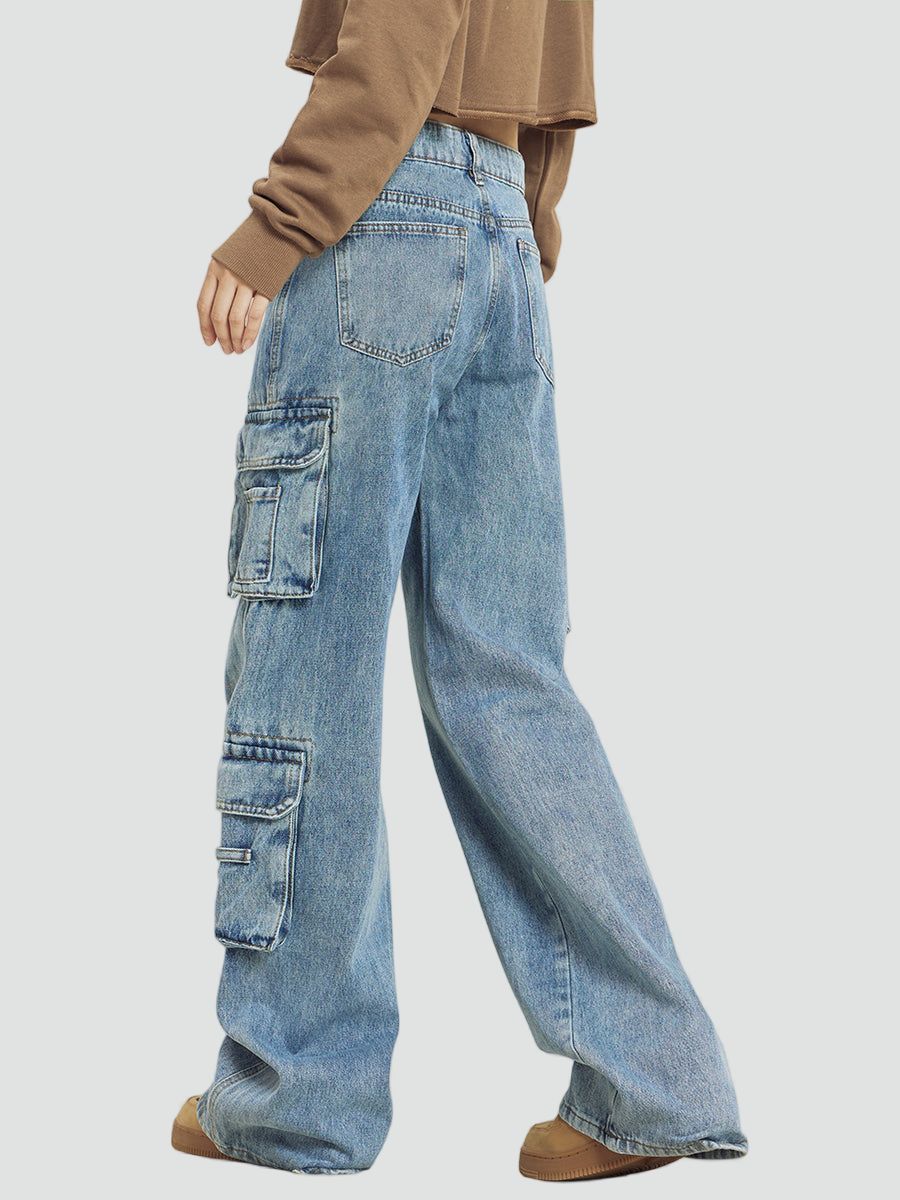 Dames Cargo Jeans Baggy Relax Fit Zomer