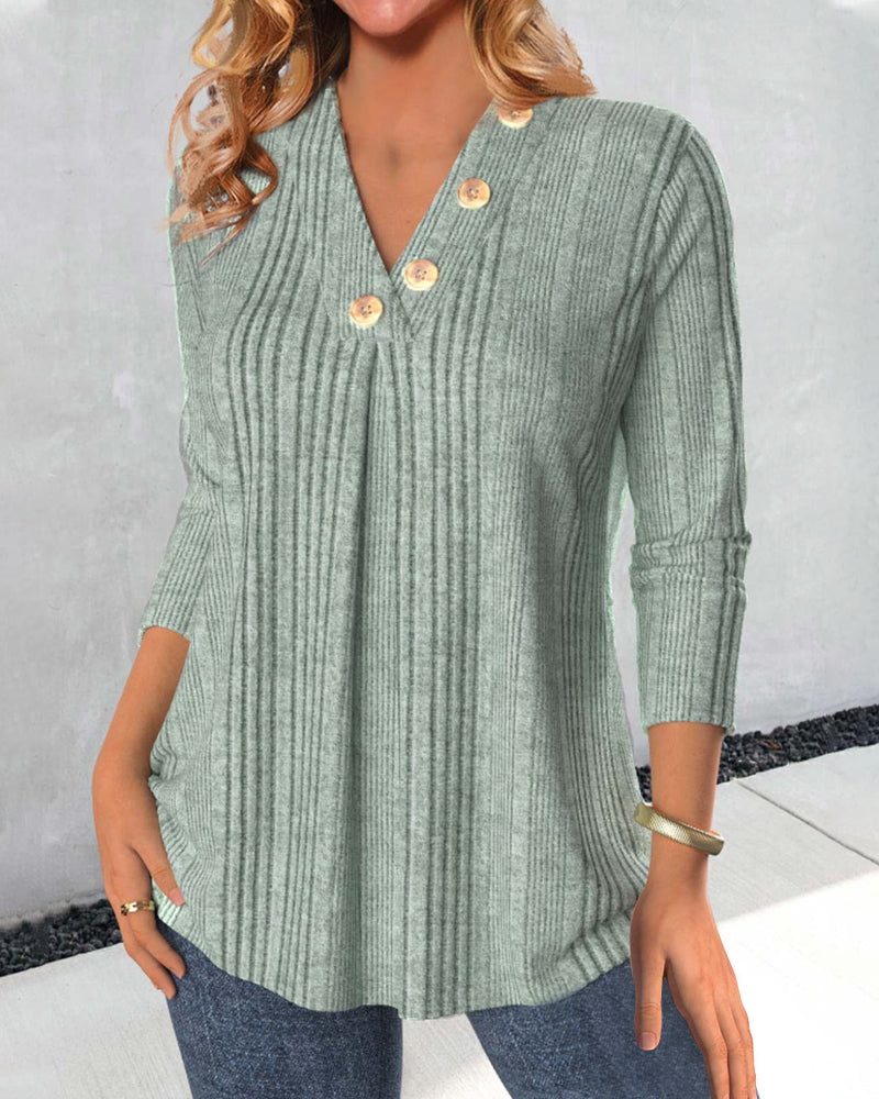Vrouwelijke Groene Blouse van Katoen Effen Stof