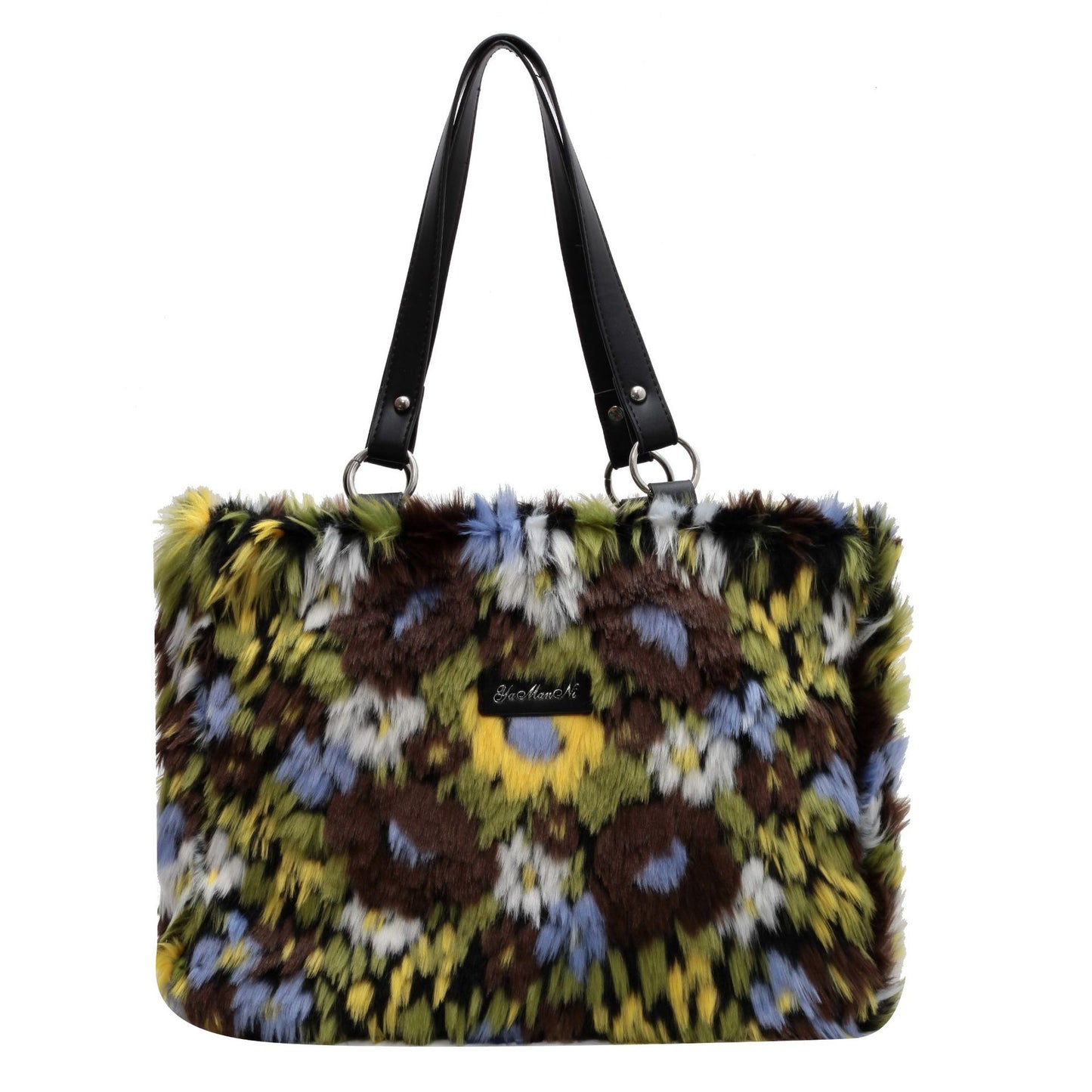 Dames Schoudertas Bloemenprint Pluche Tote Tas