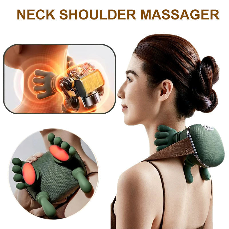 Nekmassageapparaat met Warmtefunctie en 4D Kneedsysteem | Draadloos Oplaadbaar