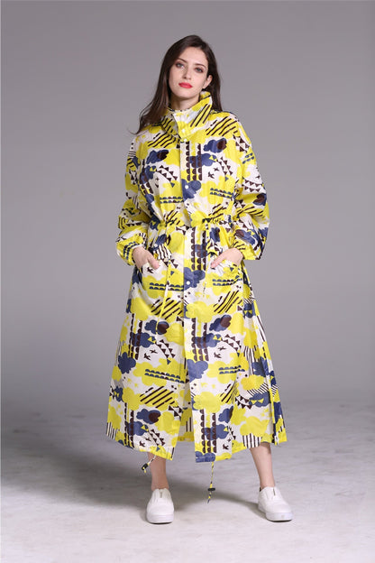 Dames Regenjas Lange Lichtgewicht Met Leuke Print