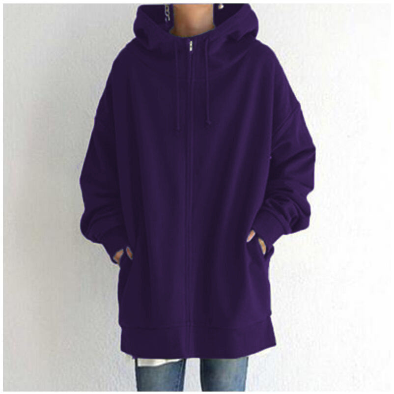 Dames Hoodie Oversized Warm en Zachte Rits Trui