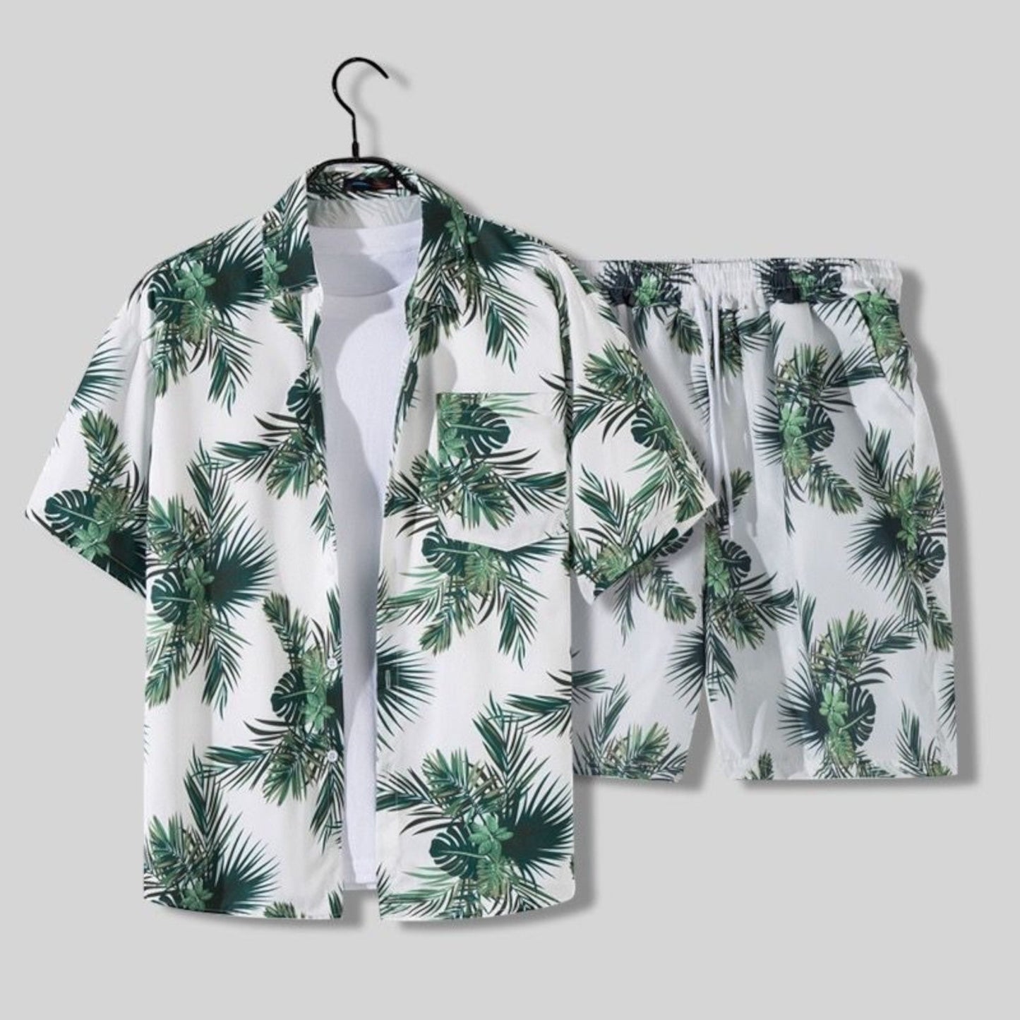 Herenset met Tropische Overhemd en Korte Broek