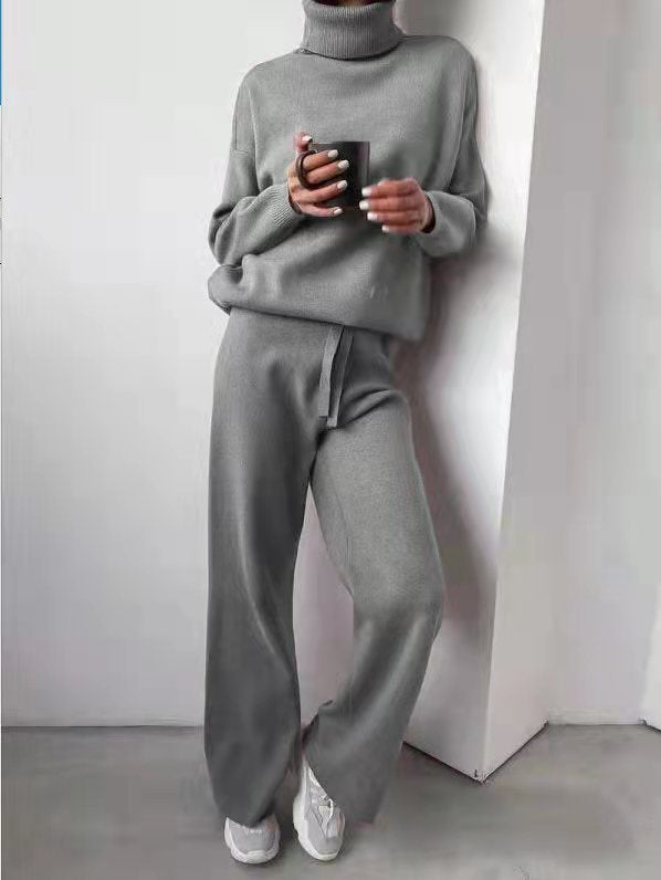 Dames Joggingset met Coltrui en Rechte Broek Comfortabel Casual