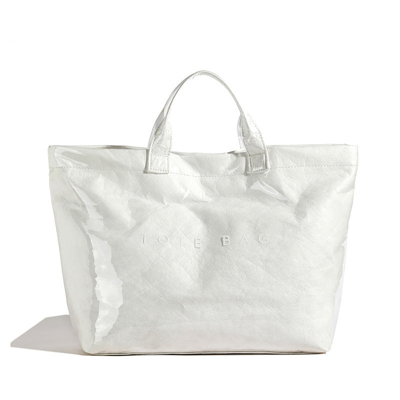Leren Tote Bag Amber Kleur Luxe Lakleer