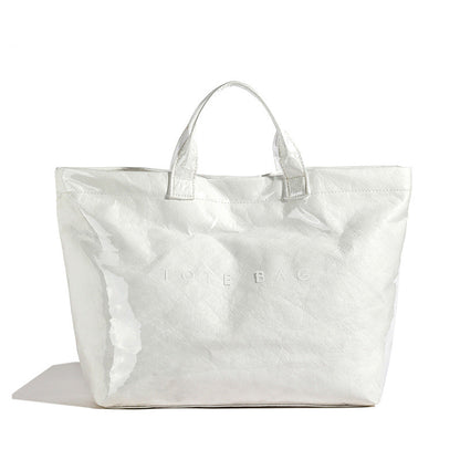 Leren Tote Bag Amber Kleur Luxe Lakleer