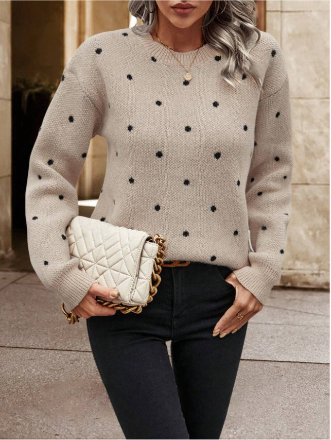 Dames Trui met Polkadots Gebreid Stijlvol Design