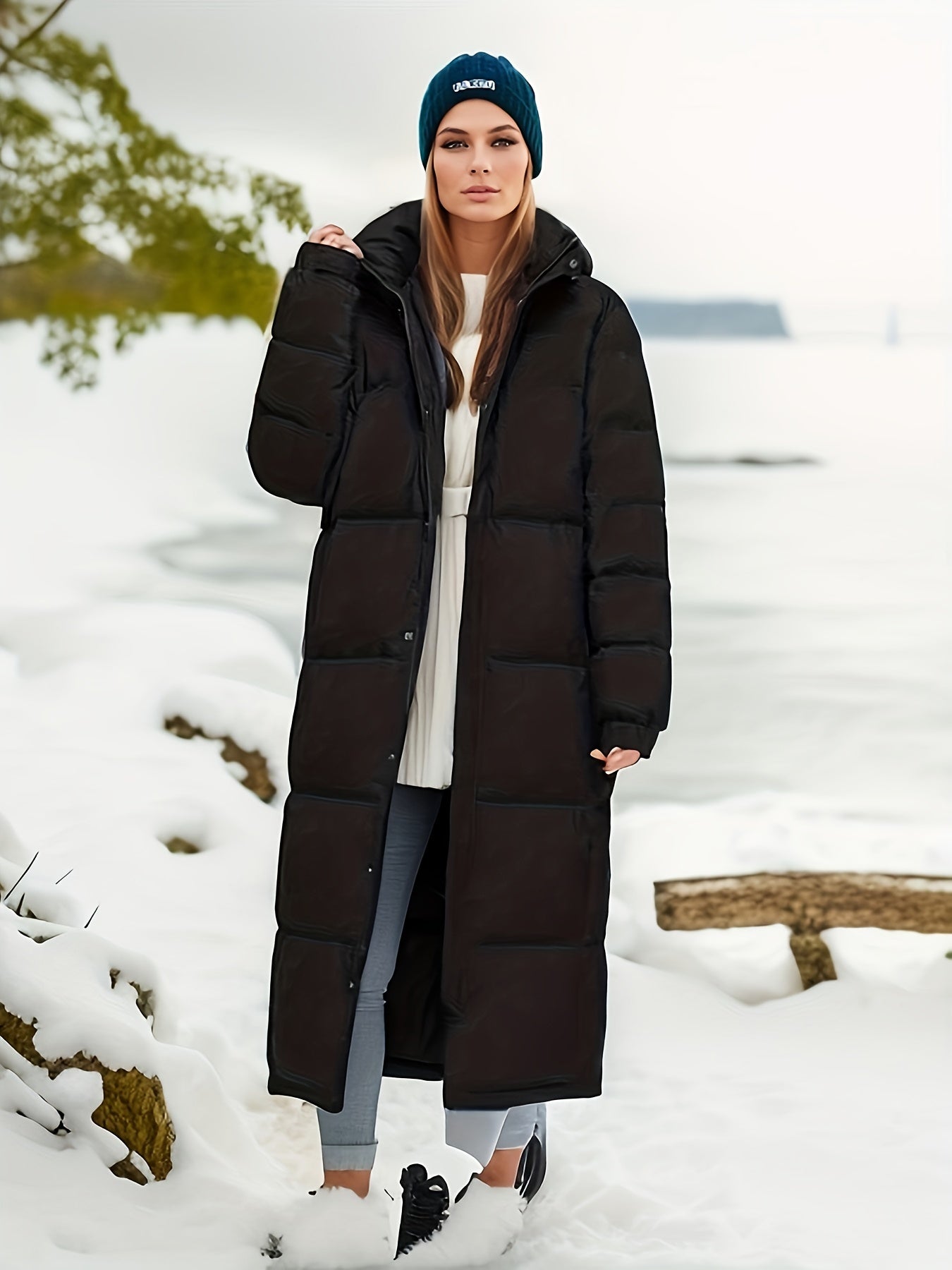 Dames Winterparka Lang Warm en Waterdicht