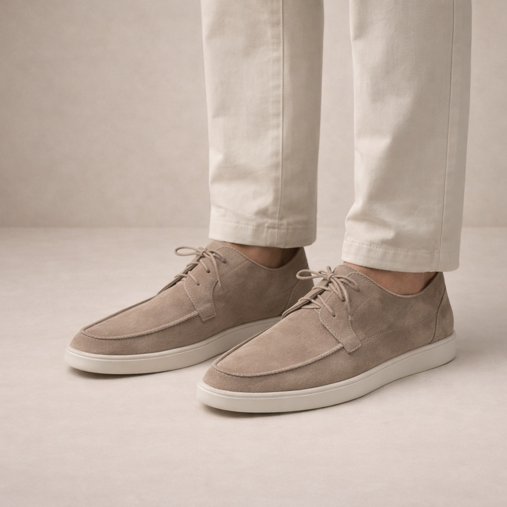 Heren Loafers van Suede Leer met Vetersluiting
