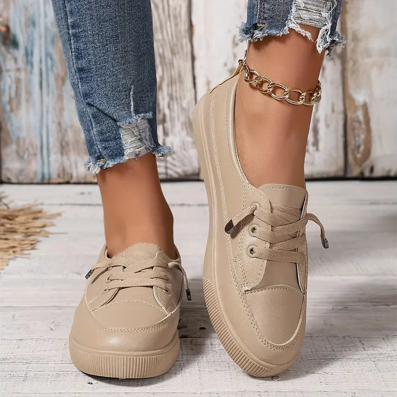 Dames Instappers Comfortabel Leer Bruin Casual Stijl