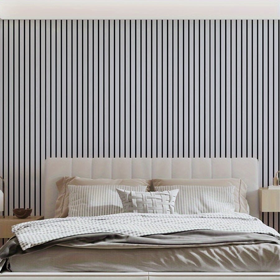 Wandpanelen Zelfklevend Houtlook 3D PVC Lattenwand Accentmuur 40x300cm Woonkamer
