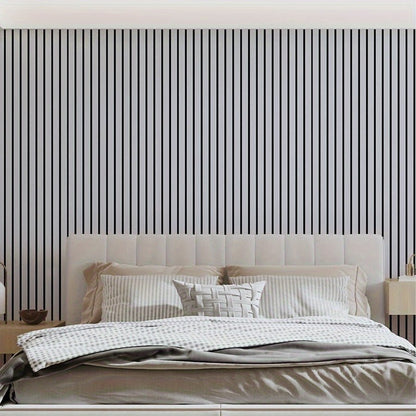 Wandpanelen Zelfklevend Houtlook 3D PVC Lattenwand Accentmuur 40x300cm Woonkamer