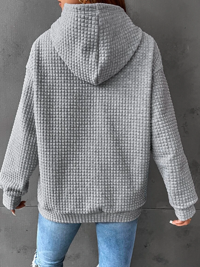 Dames Hoodie Wafelgebreid Zacht en Casual