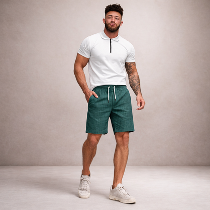 Korte Herenbroek Linnen Ademend Zomerbroek Casual Fit
