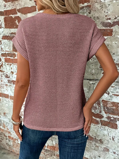 Vrouwelijke Zomerblouse Korte Mouw