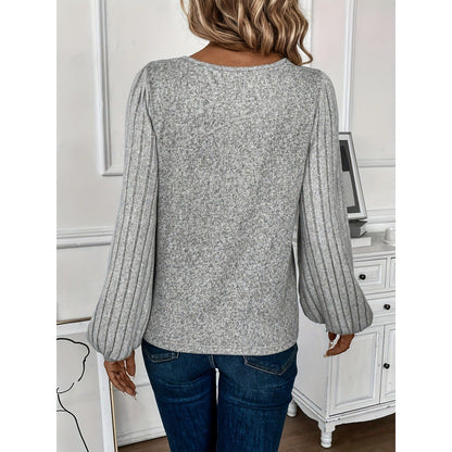 Dames Trui Pofmouwen V-hals Gebreid Stijlvol