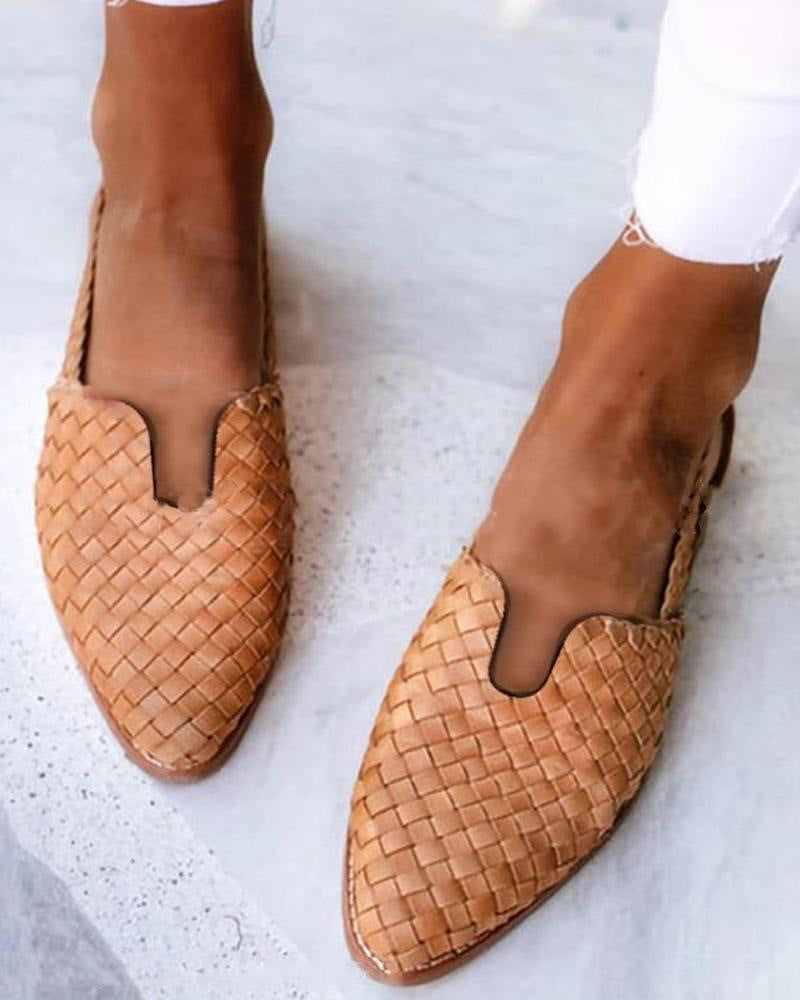 Dames Zomerpumps Gevlochten Instappers