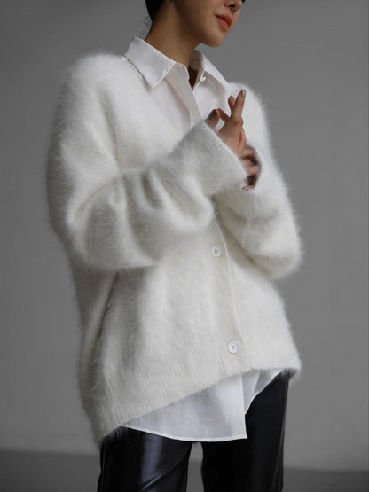 Dames Vest Zacht Gebreid V-hals Model