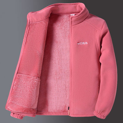 Dames Fleece Jas Zacht en Warm met Rits en Kraag