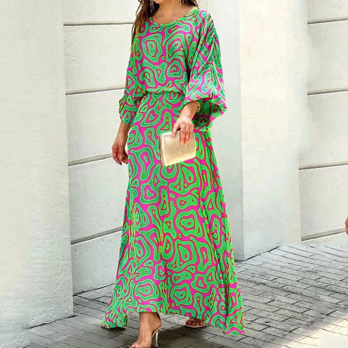 Maxi Jurk Zomer Comfortabel Gedrukt
