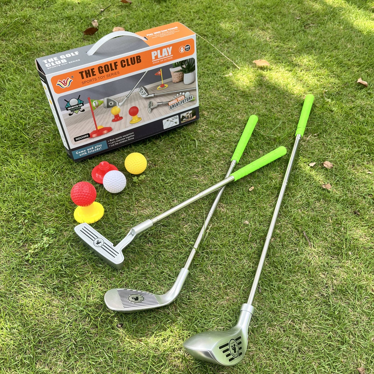 Kindergolfset Verstelbare Clubs Met Ballen en Doelen Binnen Buiten Speelgoed Motorische Ontwikkeling Actief Tuinspeelgoed