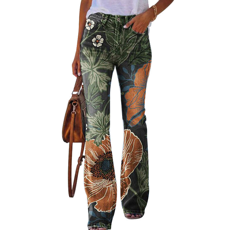 Hoge Taille Jeans Dames 4 Knopen Flare Model