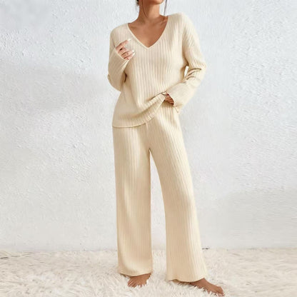Dames 2-Delige Set Geribde Soft Stretch Broek