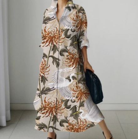 Zomerjurk voor Vrouw Luchtige Jurk met Bloemenprint