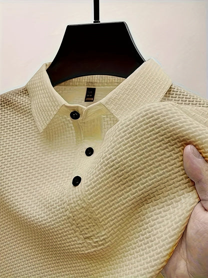 Zomer Shirt Korte Mouw Sportief Jacquard Man