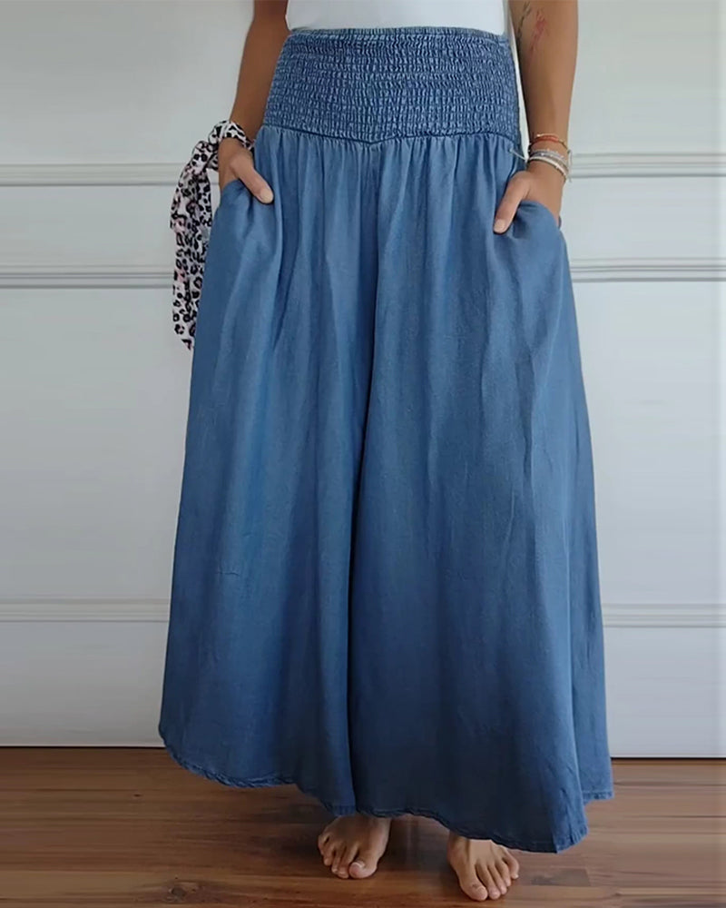 Rosa Joggingbroek met Elastische Band en Wijd Model