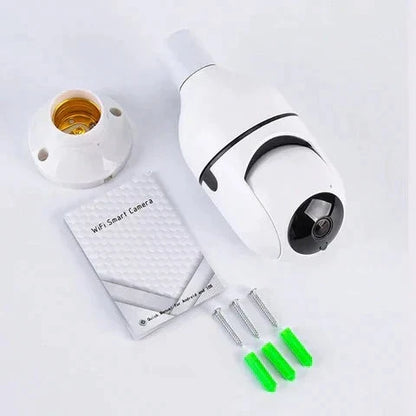 Slimme Beveiligingscamera Lamp met Zoom en Bewegingsdetectie | 4x Digitale Zoom | Nachtvisie | E27 Fitting | WiFi en App | Home Security