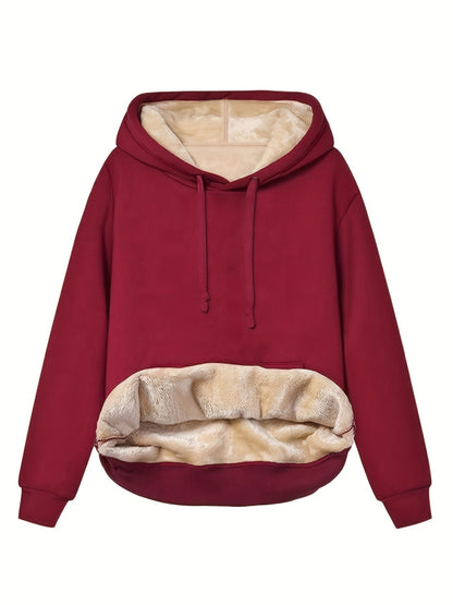 Dames Fleece Hoodie Capuchon Zacht en Warm Casual