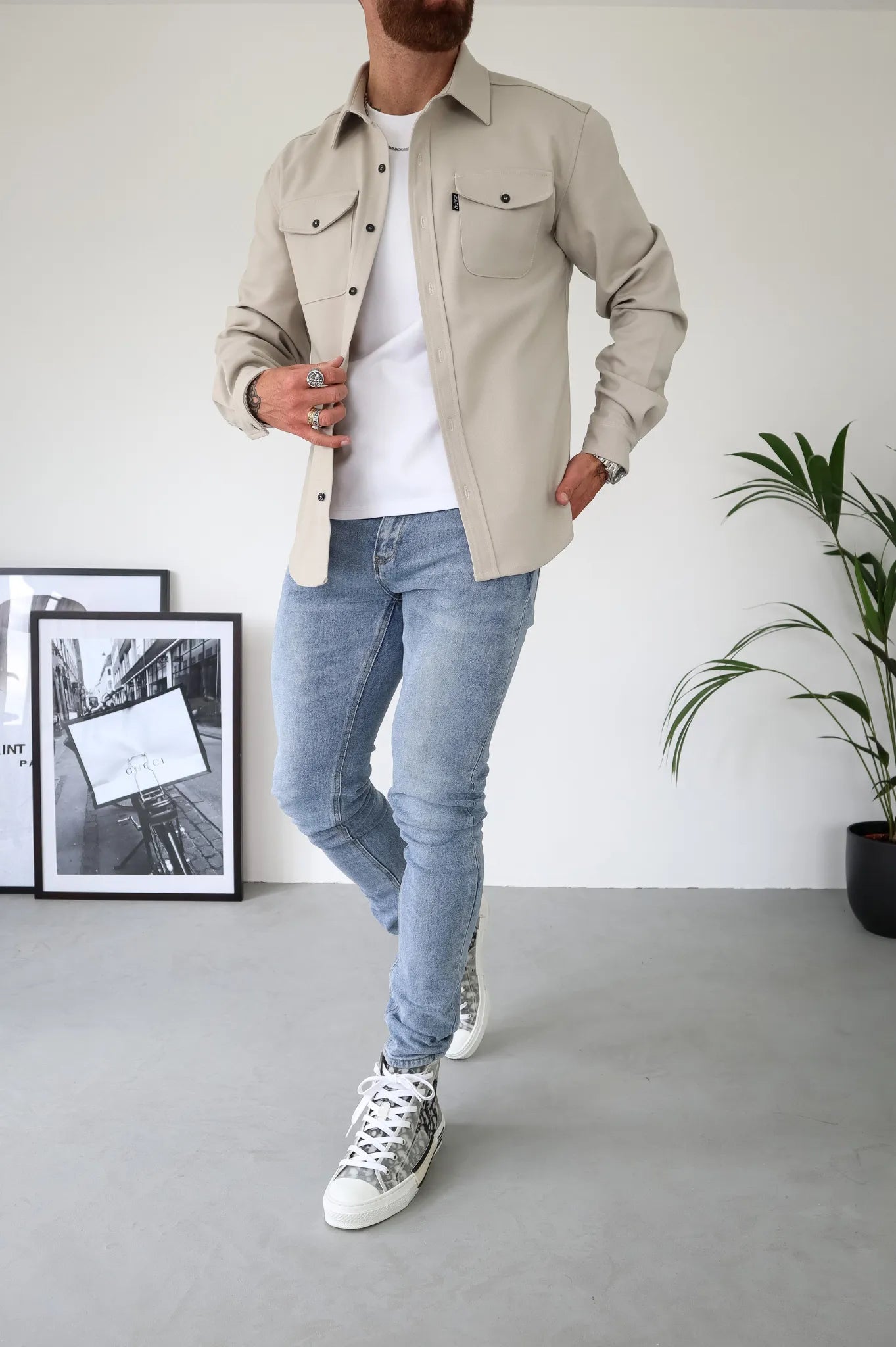 Heren Overshirt Casual Shirtjas met Knoopsluiting