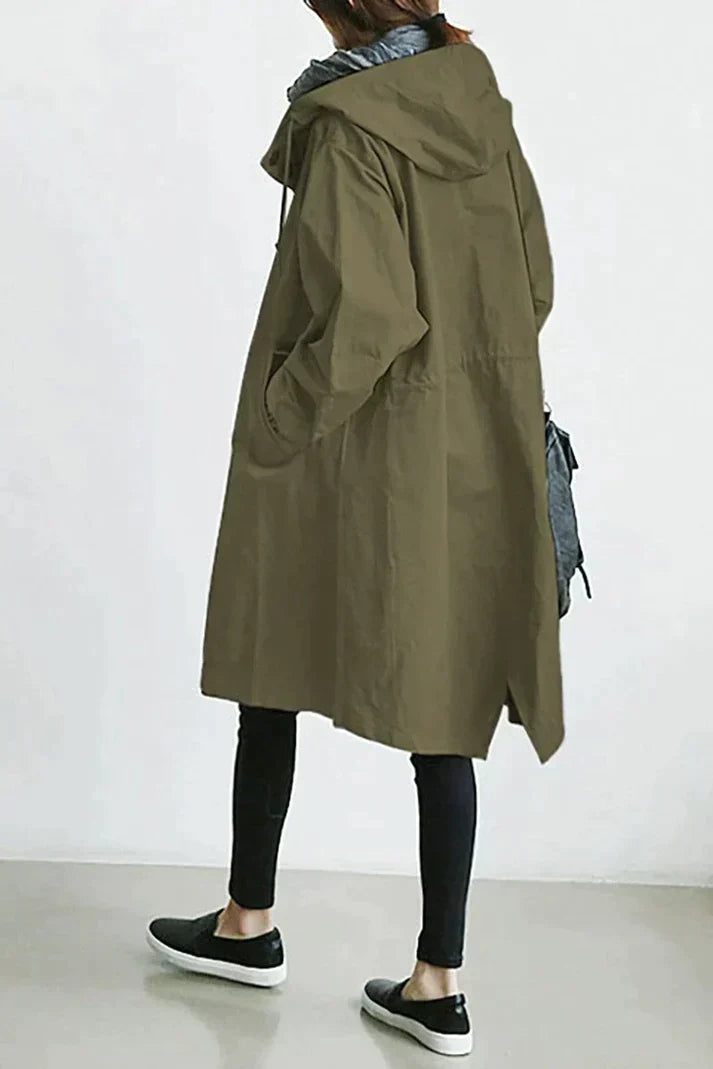 Dames Trenchcoat Waterdicht met Capuchon Regenjas