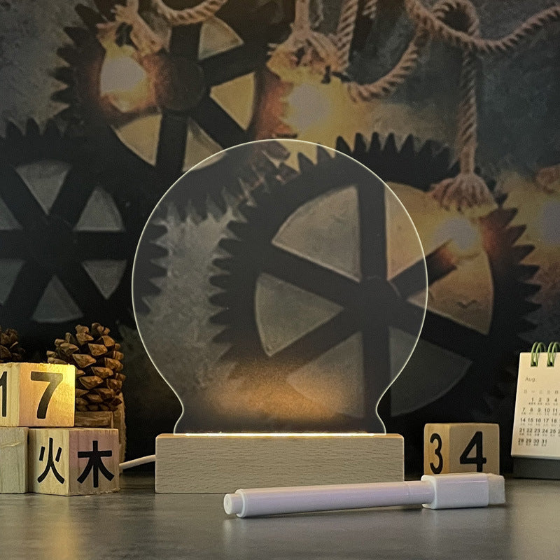 Schrijfbaar Nachtlampje met LED-Verlichting – Creatief Memobord voor Berichten en Notities
