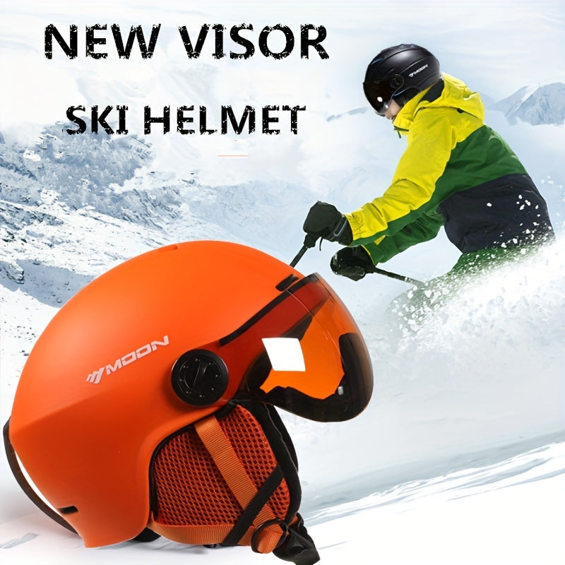 Skihelm PC+EPS Zwart met Vizier Verstelbaar Wintersport Ski Snowboard Beschermhelm met Afneembare Onderdelen