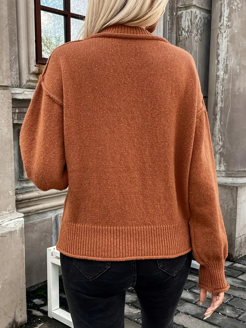 Dames Trui met Schouderzakken Ronde Hals Casual Kleding