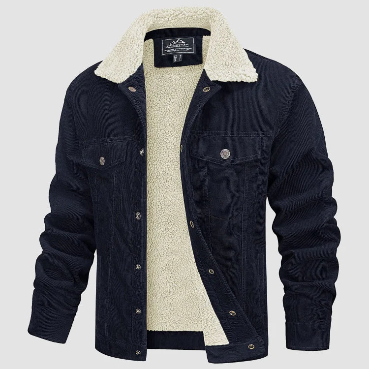 Blauwe Corduroy Jas voor Heren Levi's Stijl