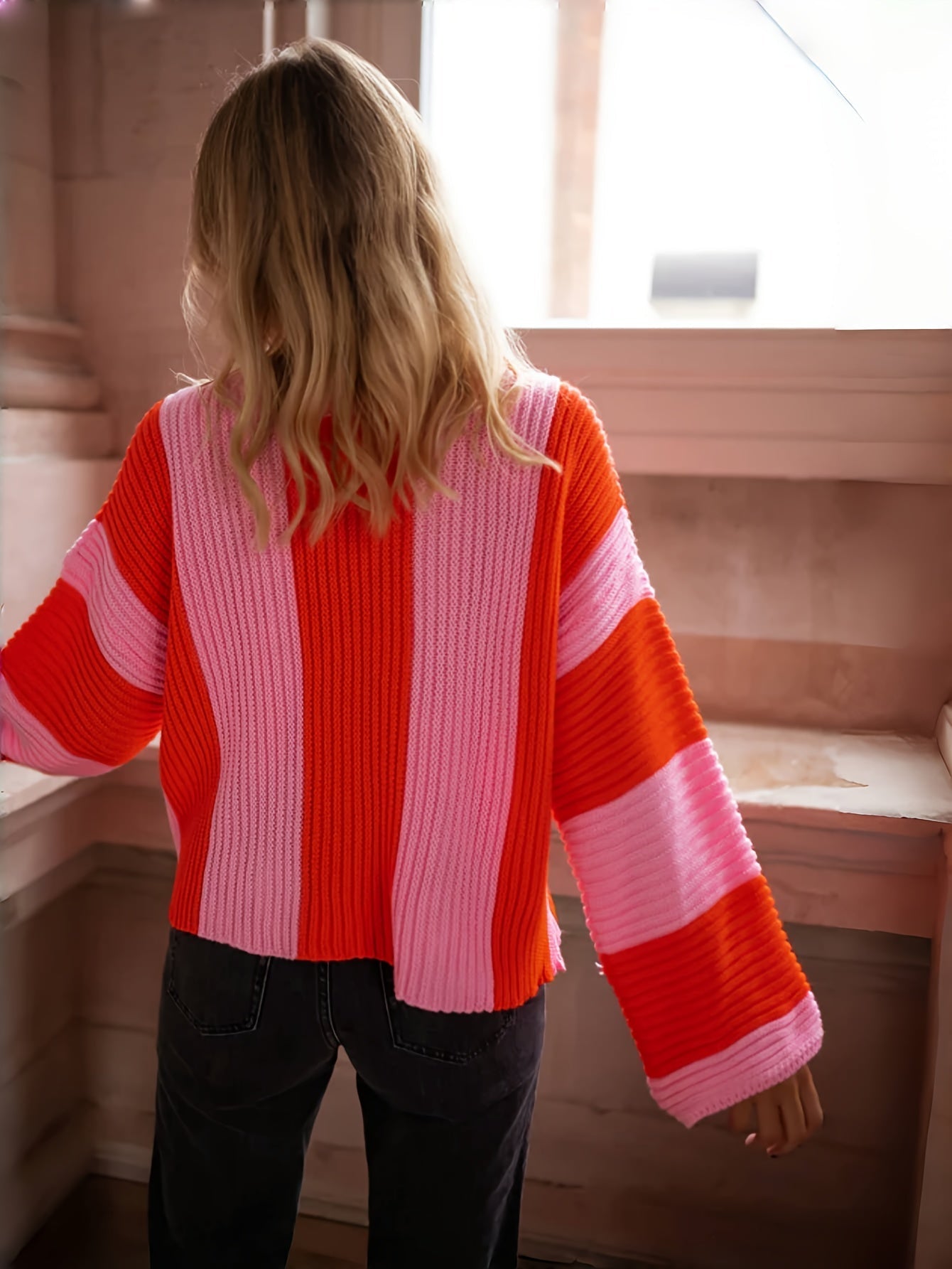 Dames Trui Gestreept Colorblock Comfortabele Pasvorm