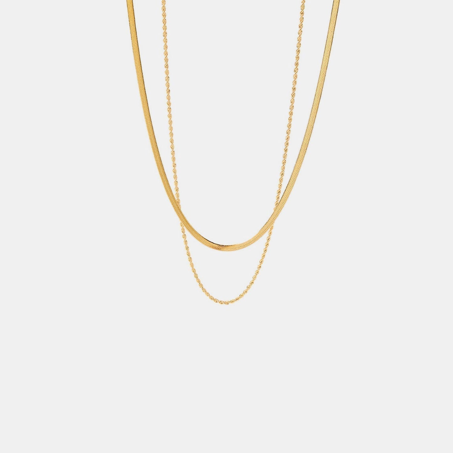 Gouden Ketting Dubbele Schakel Gelaagd Design