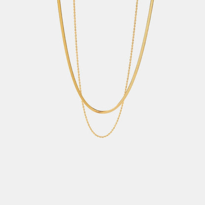 Gouden Ketting Dubbele Schakel Gelaagd Design