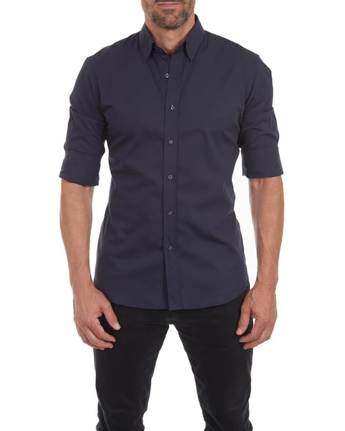 Heren Overhemd Slim Fit Stretch met Ritssluiting - StudioMarella