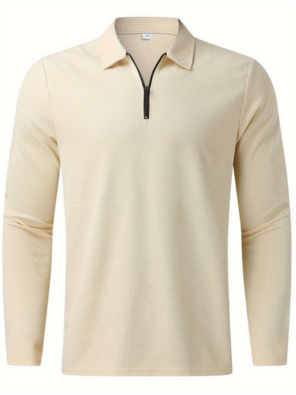 Heren Wafelshirt Lange Mouwen V-Hals Casual Kleding